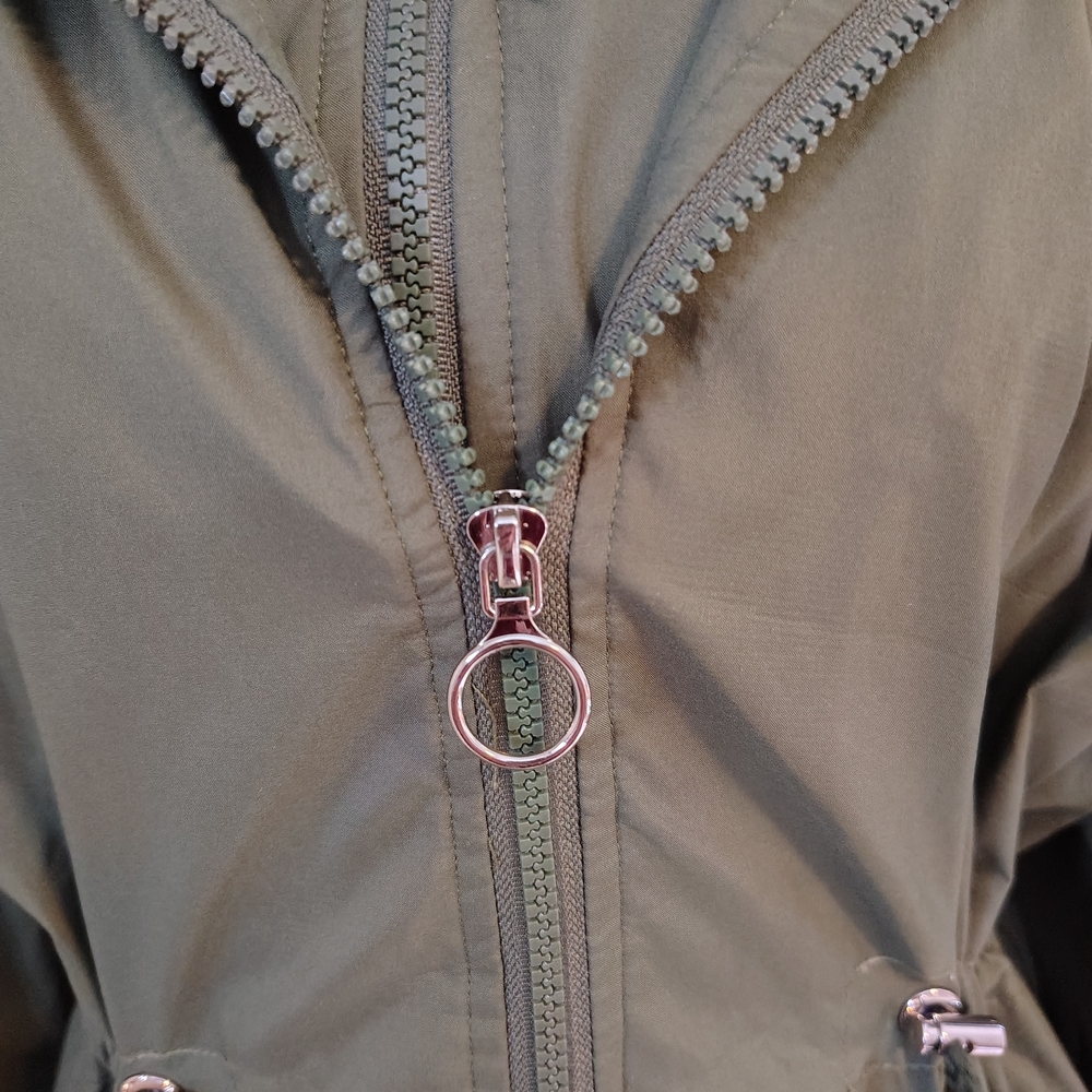 Forest Green Utility Jacket with Striped Details - Picture 7 of 11
